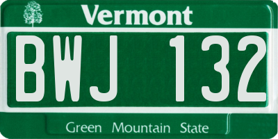 VT license plate BWJ132