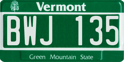 VT license plate BWJ135