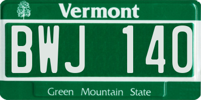 VT license plate BWJ140