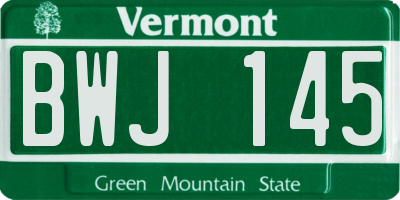 VT license plate BWJ145