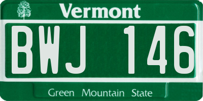VT license plate BWJ146