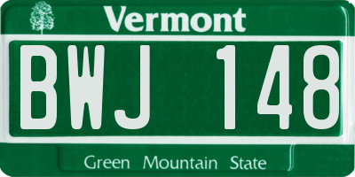 VT license plate BWJ148