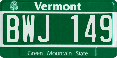 VT license plate BWJ149