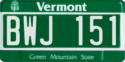 VT license plate BWJ151