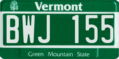 VT license plate BWJ155
