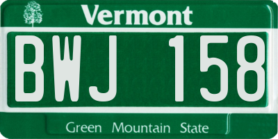 VT license plate BWJ158