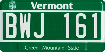 VT license plate BWJ161