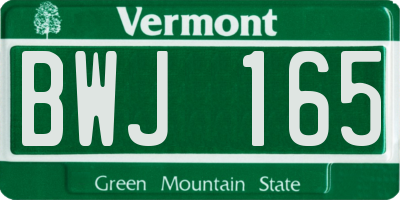 VT license plate BWJ165