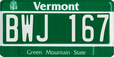 VT license plate BWJ167