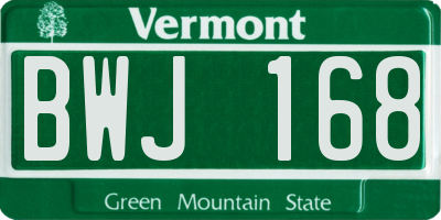 VT license plate BWJ168