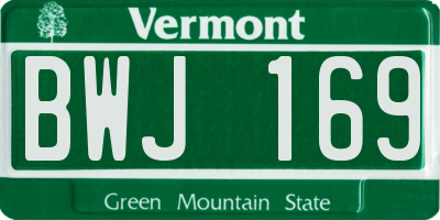 VT license plate BWJ169