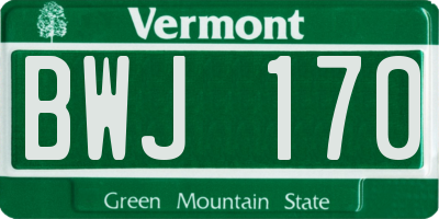 VT license plate BWJ170