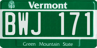 VT license plate BWJ171