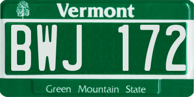 VT license plate BWJ172