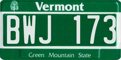 VT license plate BWJ173