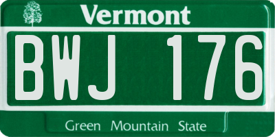 VT license plate BWJ176