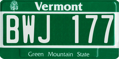 VT license plate BWJ177