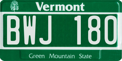 VT license plate BWJ180