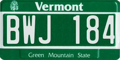 VT license plate BWJ184