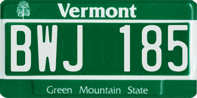 VT license plate BWJ185