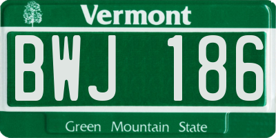 VT license plate BWJ186