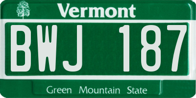 VT license plate BWJ187
