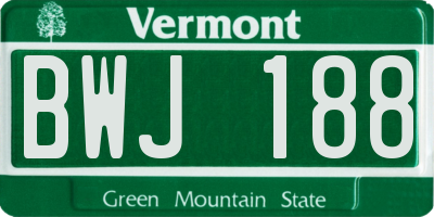 VT license plate BWJ188