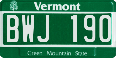 VT license plate BWJ190