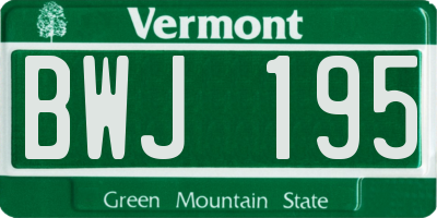 VT license plate BWJ195