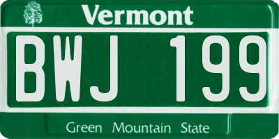 VT license plate BWJ199