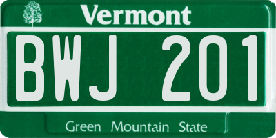 VT license plate BWJ201