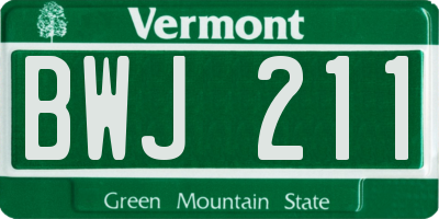 VT license plate BWJ211
