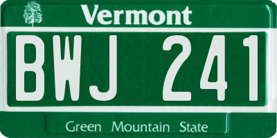 VT license plate BWJ241