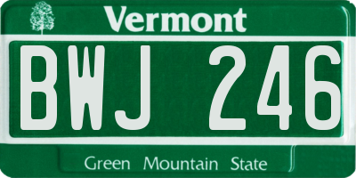 VT license plate BWJ246