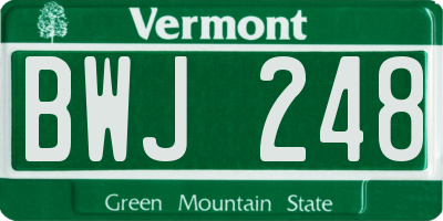 VT license plate BWJ248