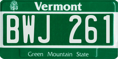 VT license plate BWJ261