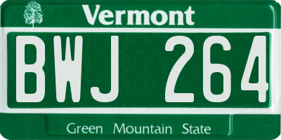VT license plate BWJ264