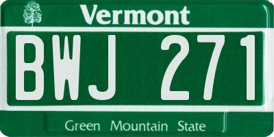 VT license plate BWJ271