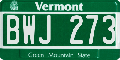 VT license plate BWJ273