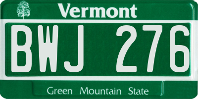 VT license plate BWJ276