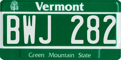 VT license plate BWJ282