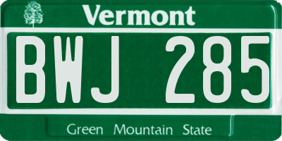 VT license plate BWJ285