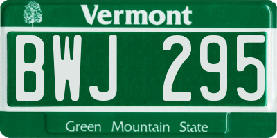 VT license plate BWJ295