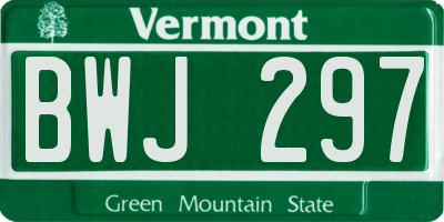VT license plate BWJ297