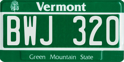 VT license plate BWJ320