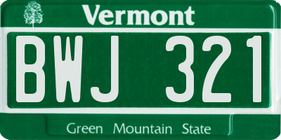 VT license plate BWJ321