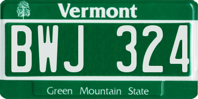 VT license plate BWJ324