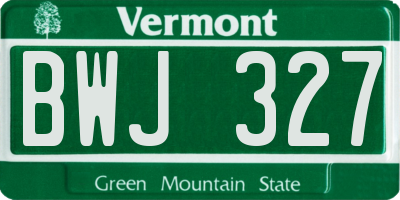 VT license plate BWJ327