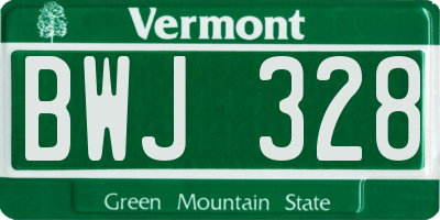 VT license plate BWJ328