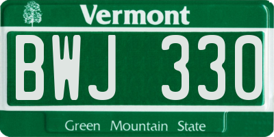 VT license plate BWJ330